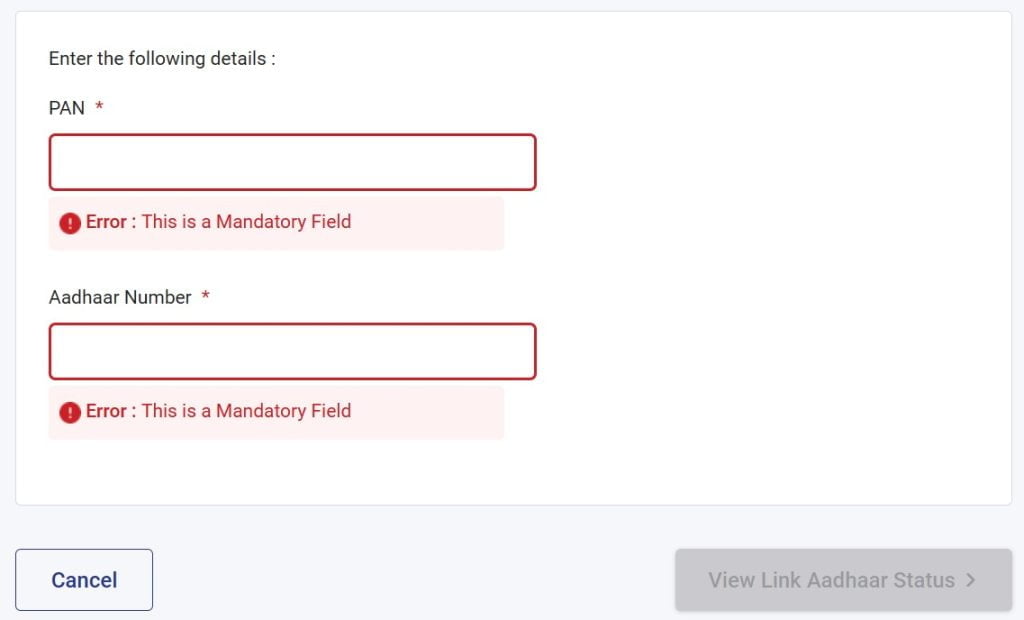 PAN Aadhaar Link Status